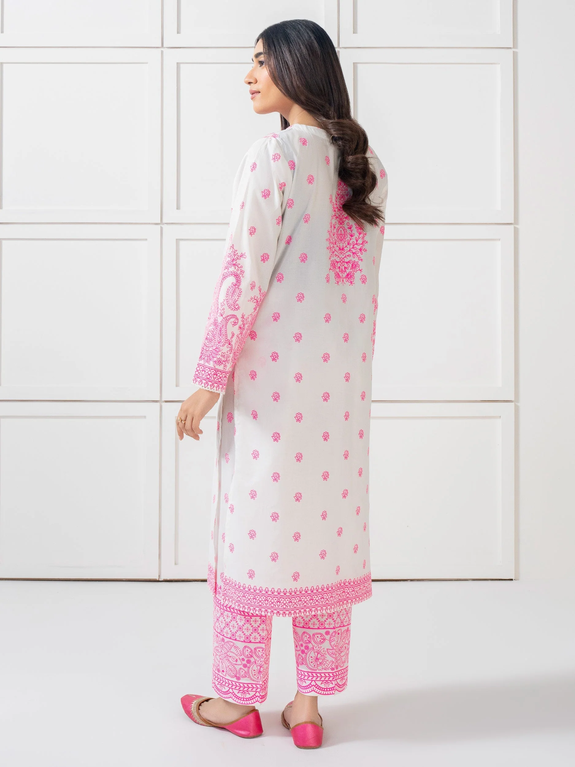 2 Piece Cambric Suit Printed (Pret) - Image 2