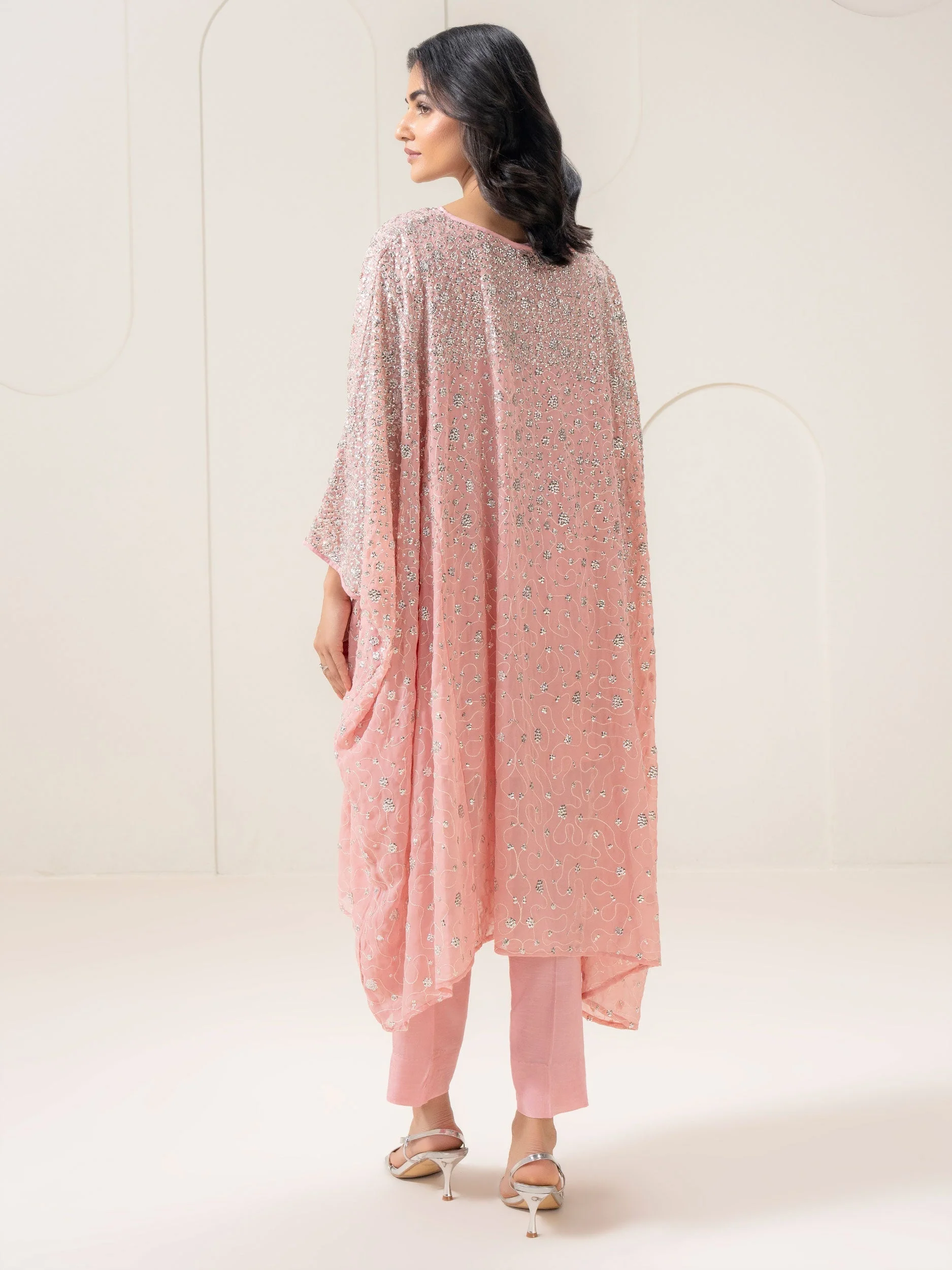 2 Piece Chiffon Suit-Embellished (Pret) - Image 2
