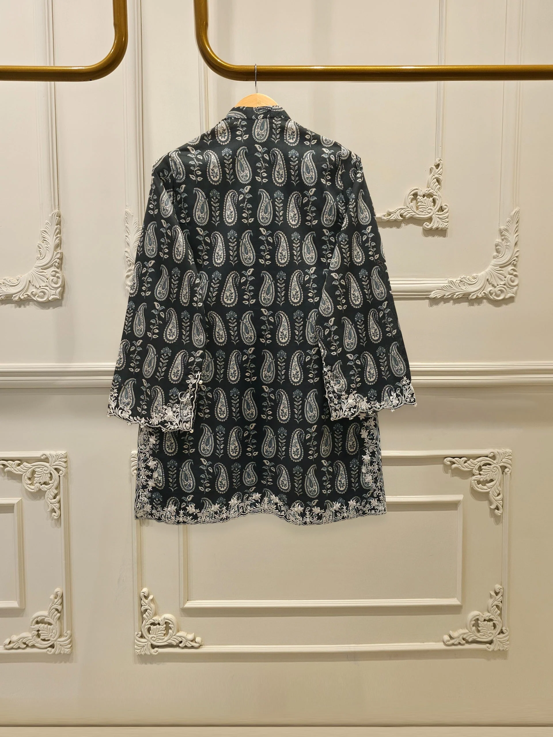 2 Piece - Digital Printed Embroidered Cambric Suit - Image 2