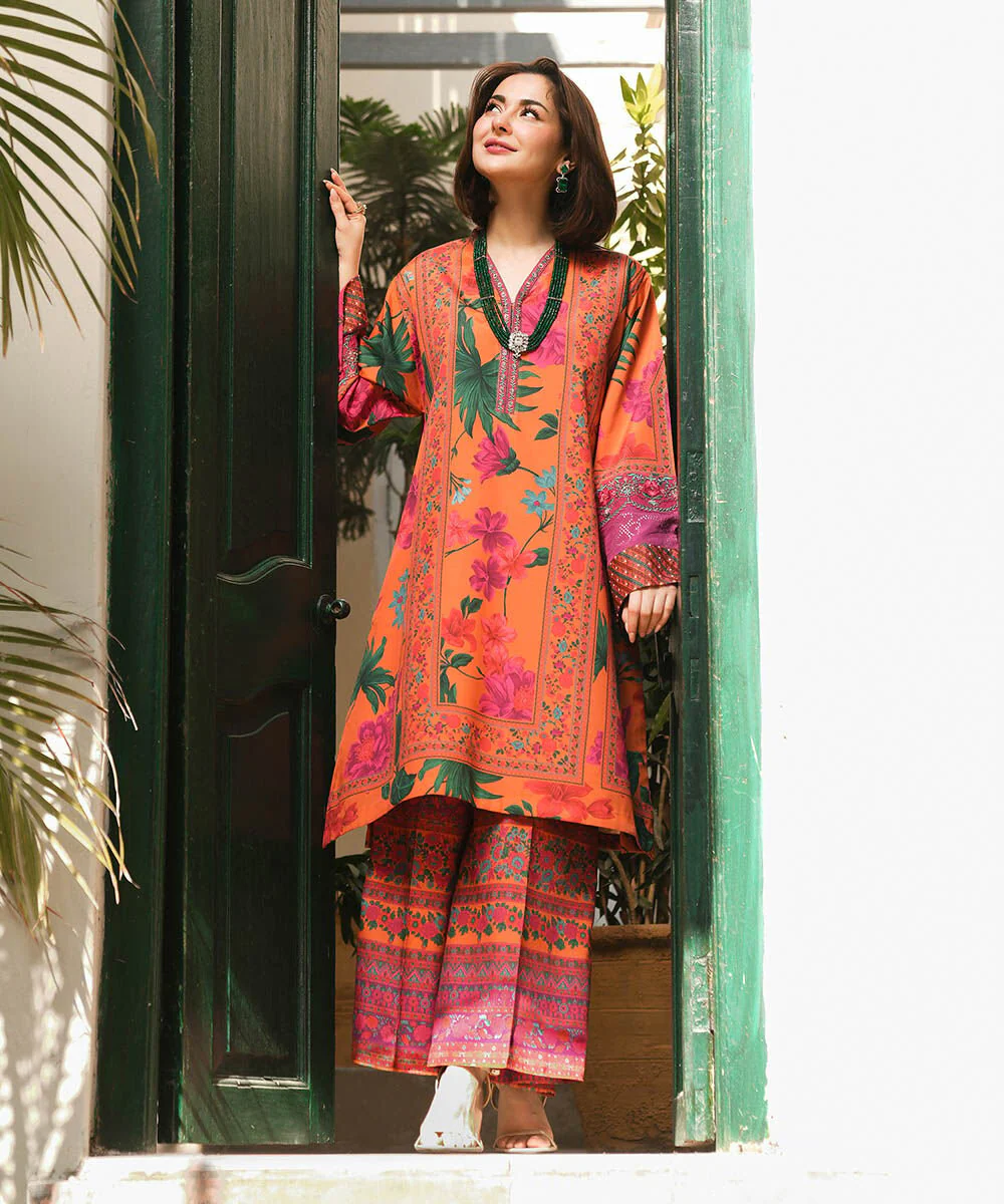 2 Piece Embroidered Silk Suit - Image 3