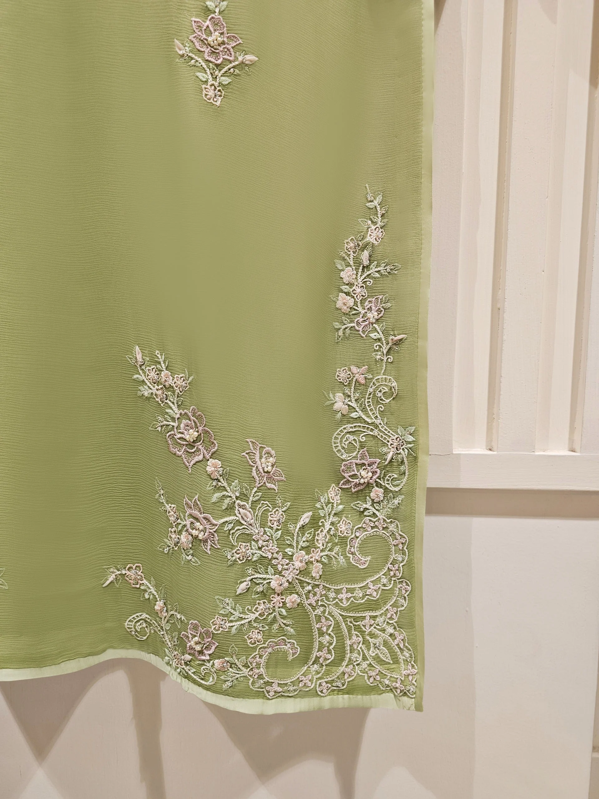 2 Piece - Pure Chiffon Embroidered Suit - Image 6