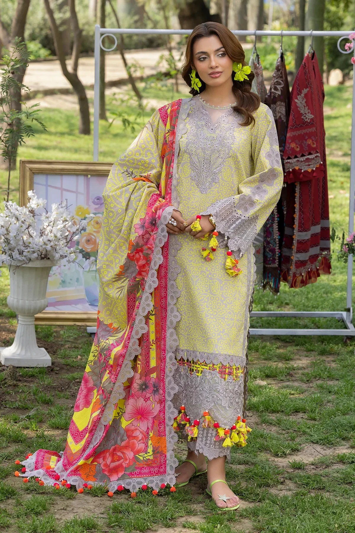 3-PC Embroidered Lawn - Image 3