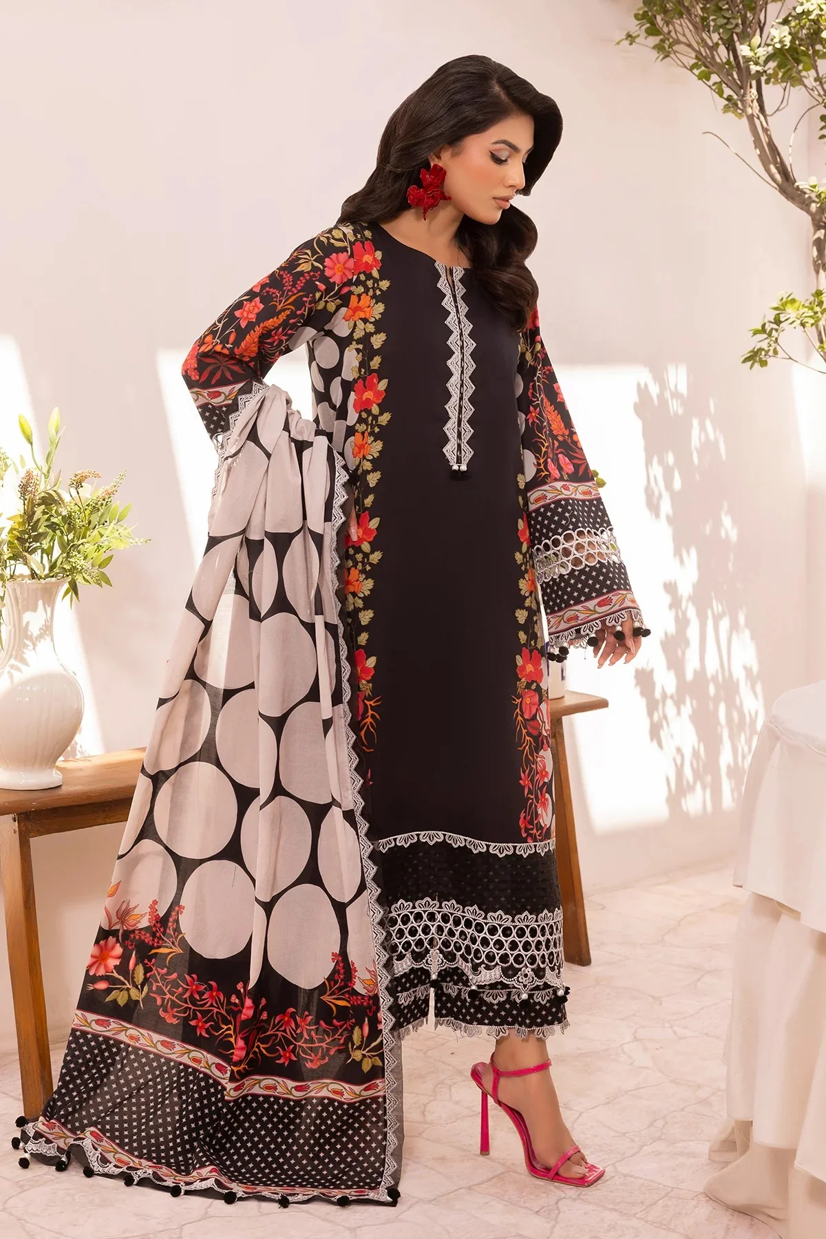 3-PC Embroidered Lawn - Image 3