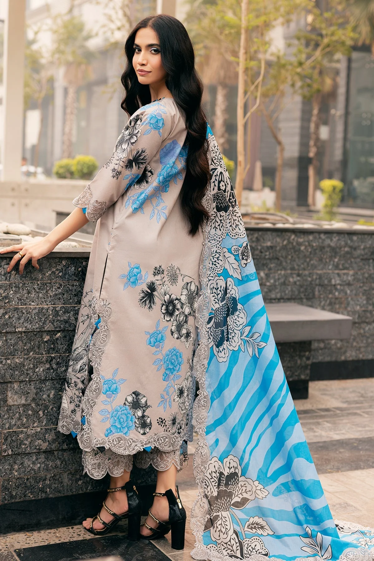 3-PC Embroidered Lawn Shirt with Embroidered Lawn - Image 2