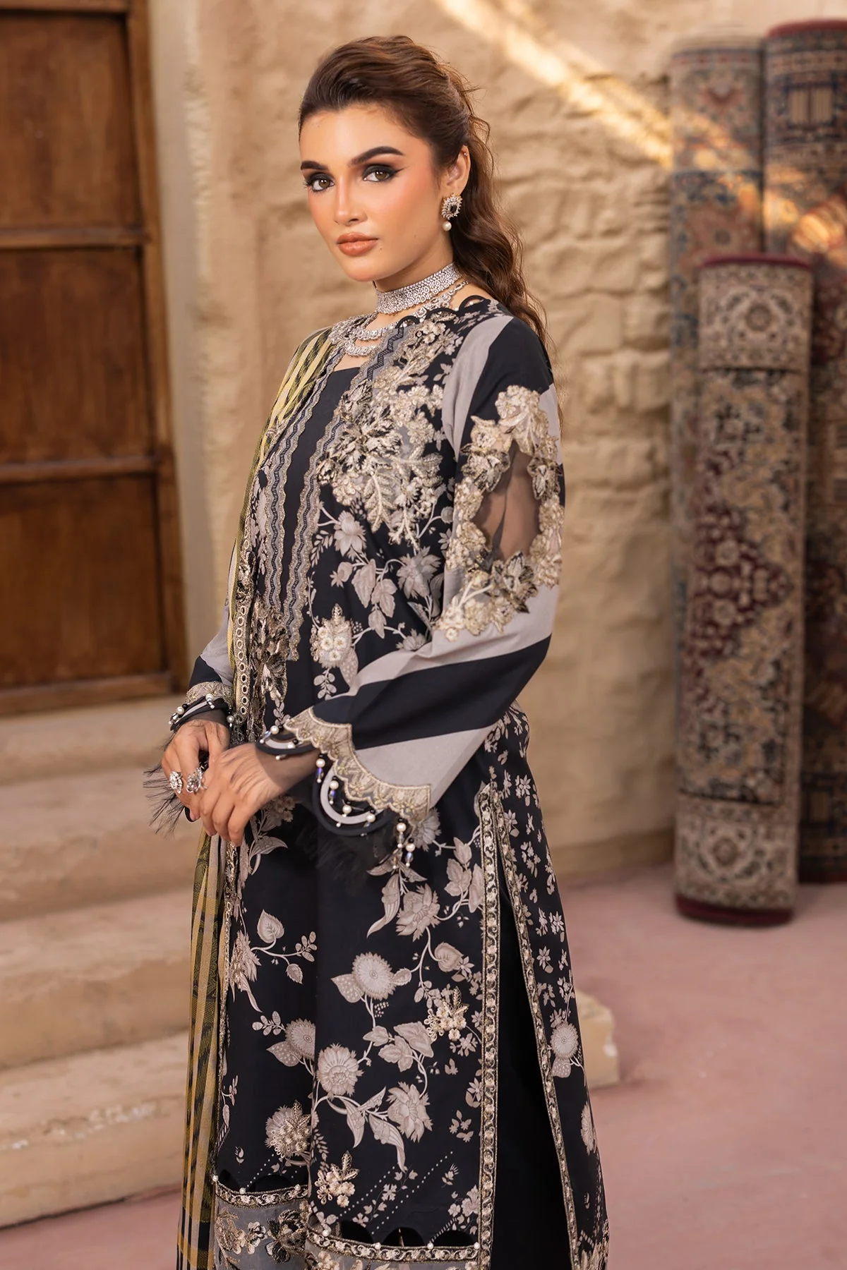 3-PC Unstitched Embroidered Lawn Collection - Image 3