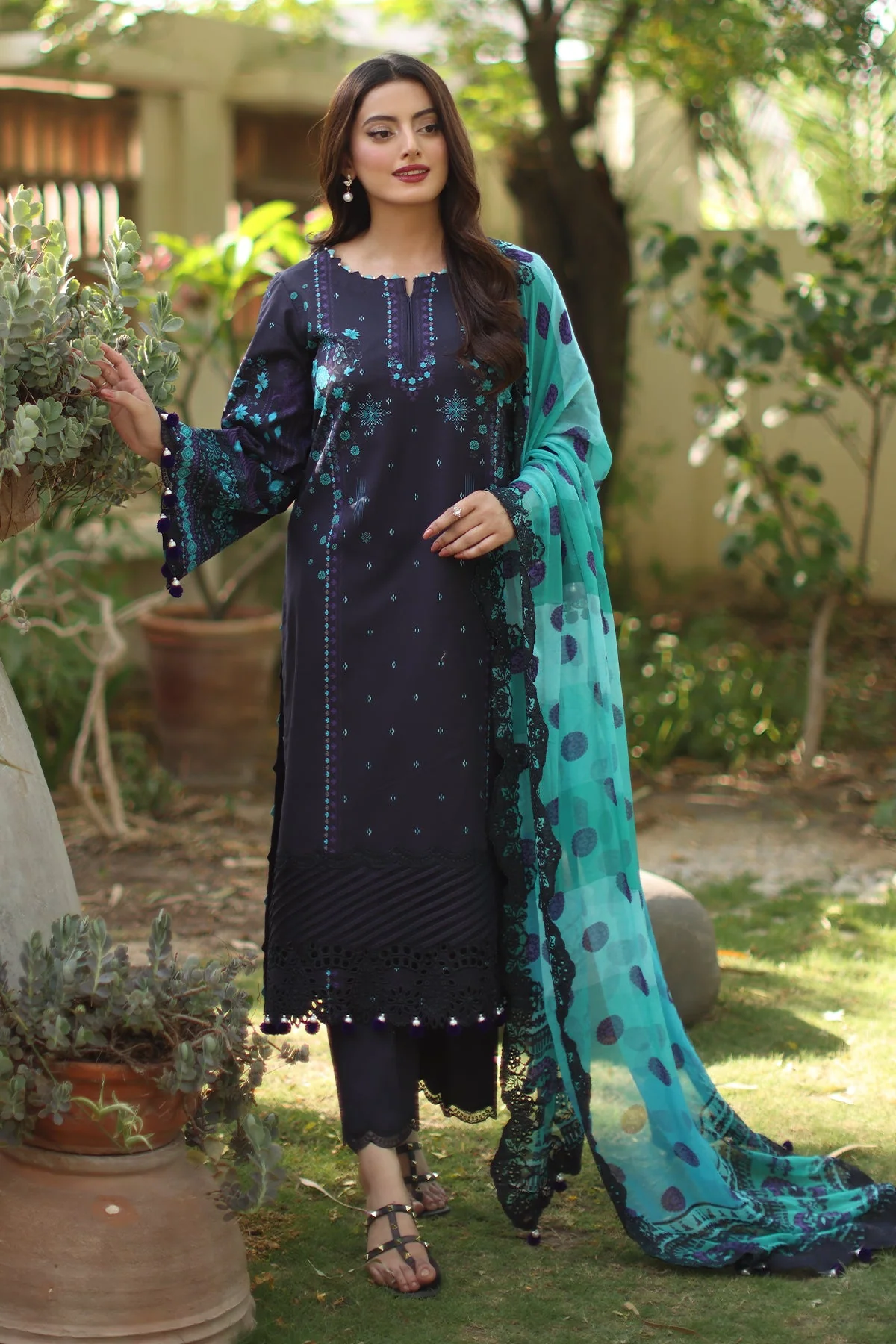 3-PC Unstitched Embroidered Lawn Collection - Image 3