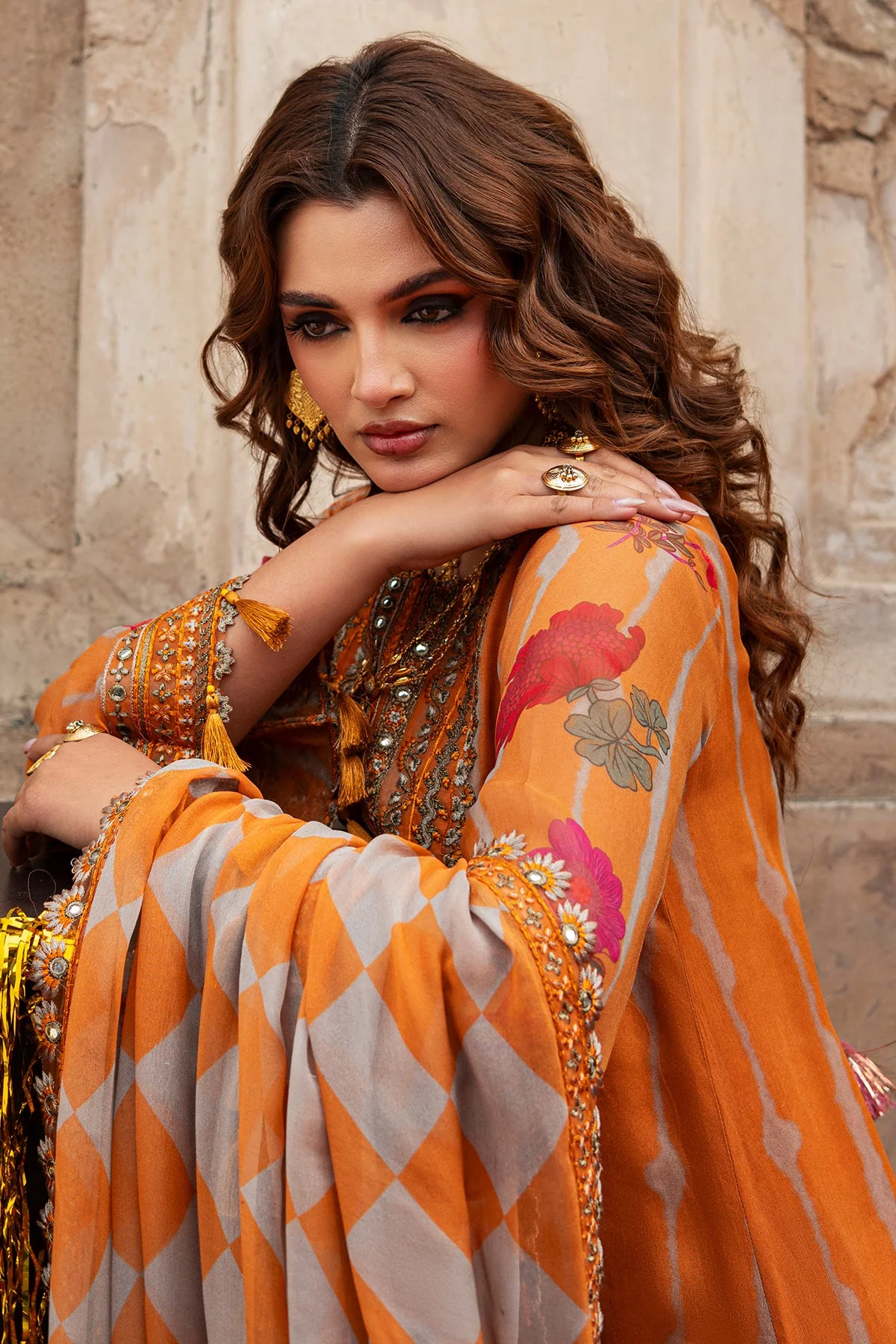 3-pc Unstitched Embroidered Printed Chiffon Collection - Image 5