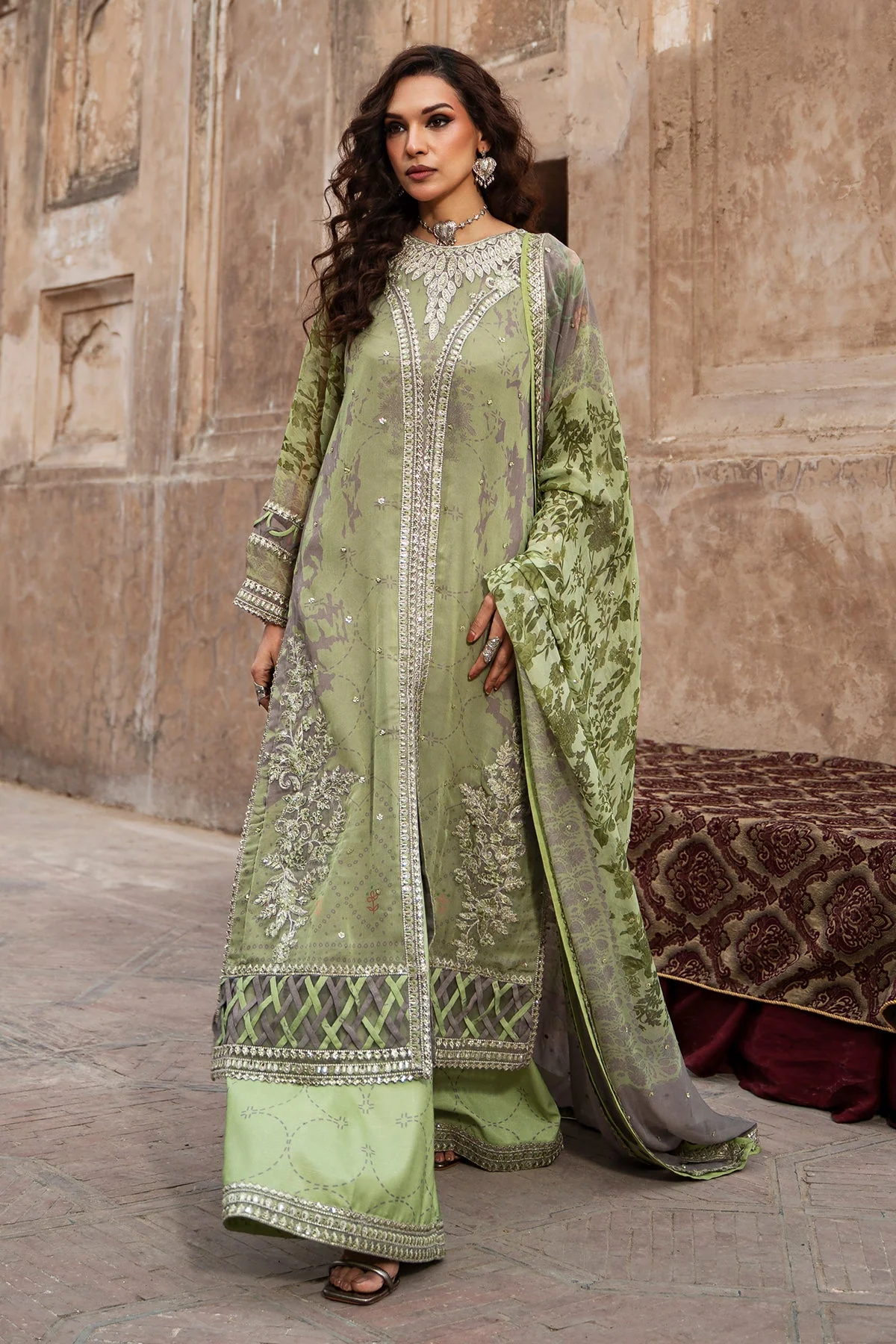 3-pc Unstitched Embroidered Printed Chiffon Collection