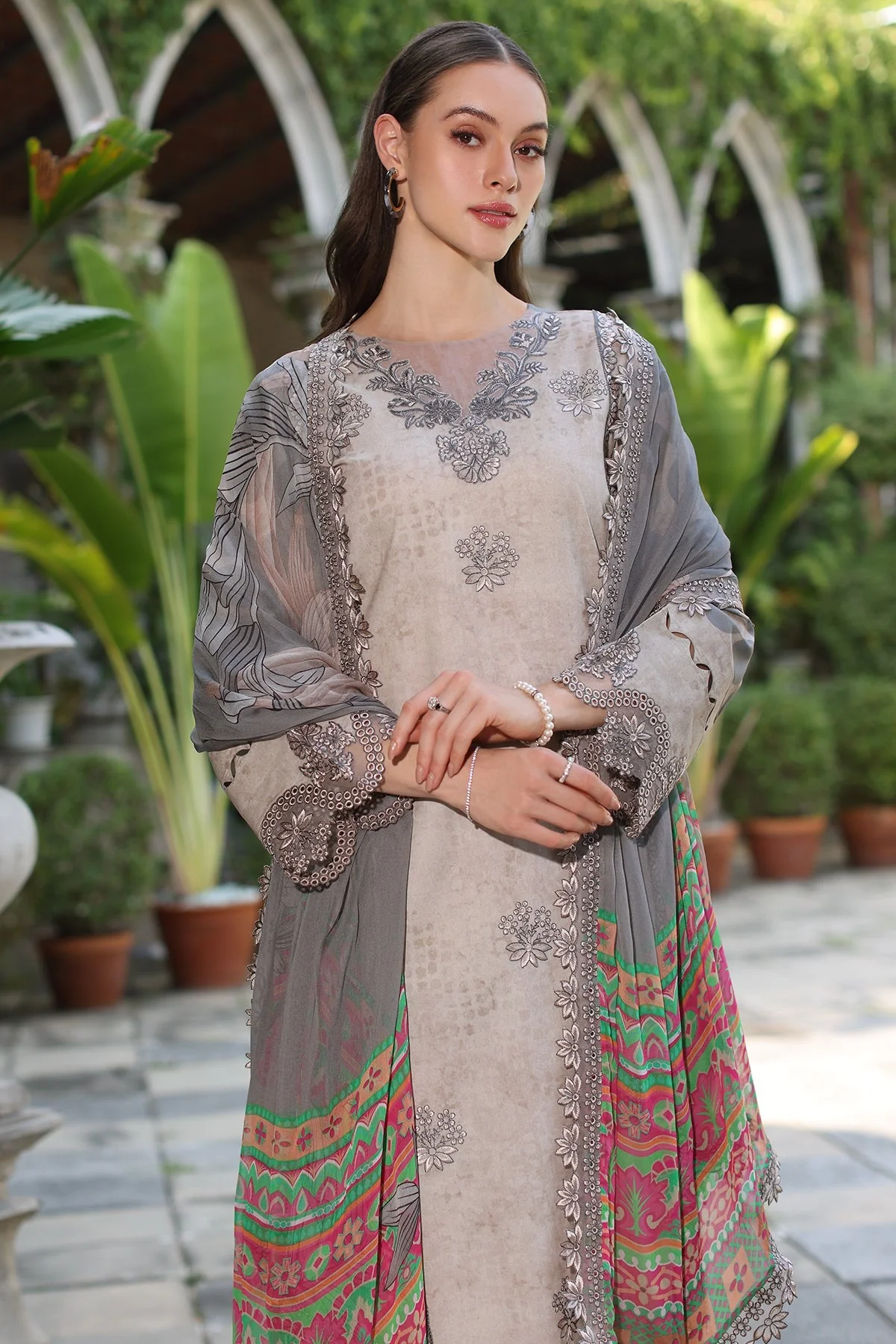 3-PC Unstitched Embroidered Printed Lawn Collection - Image 2