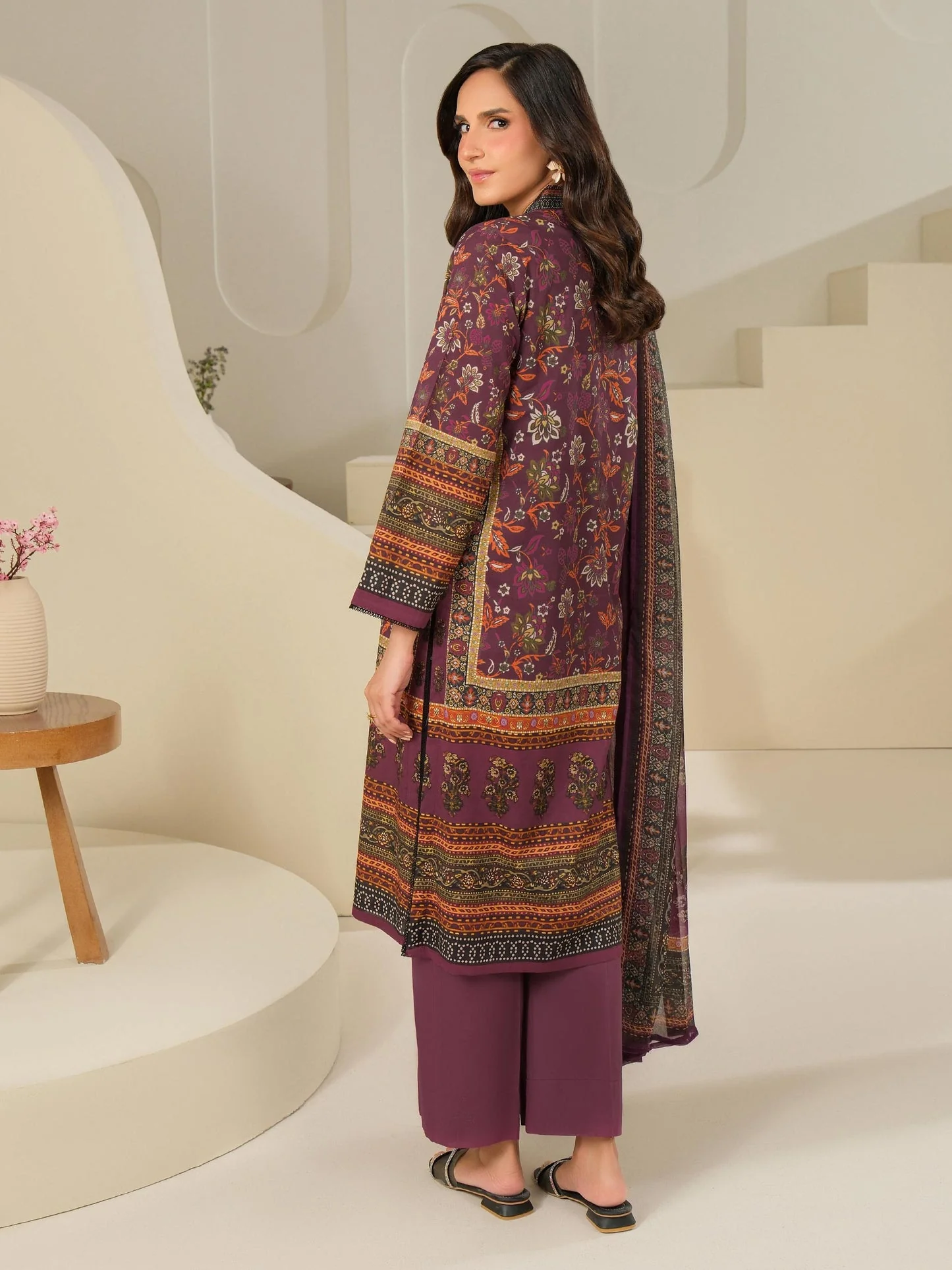 3 Piece Cambric Suit-Printed (Unstitched) - Image 2