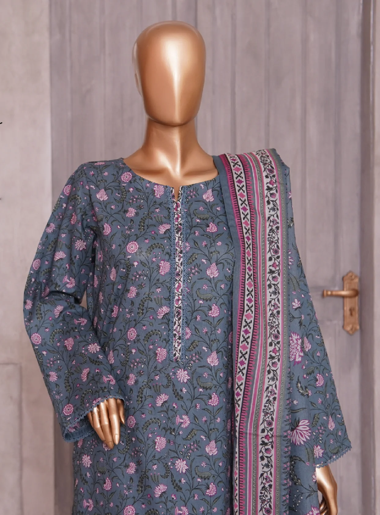 3 Piece Printed Stitched Suit - Image 3