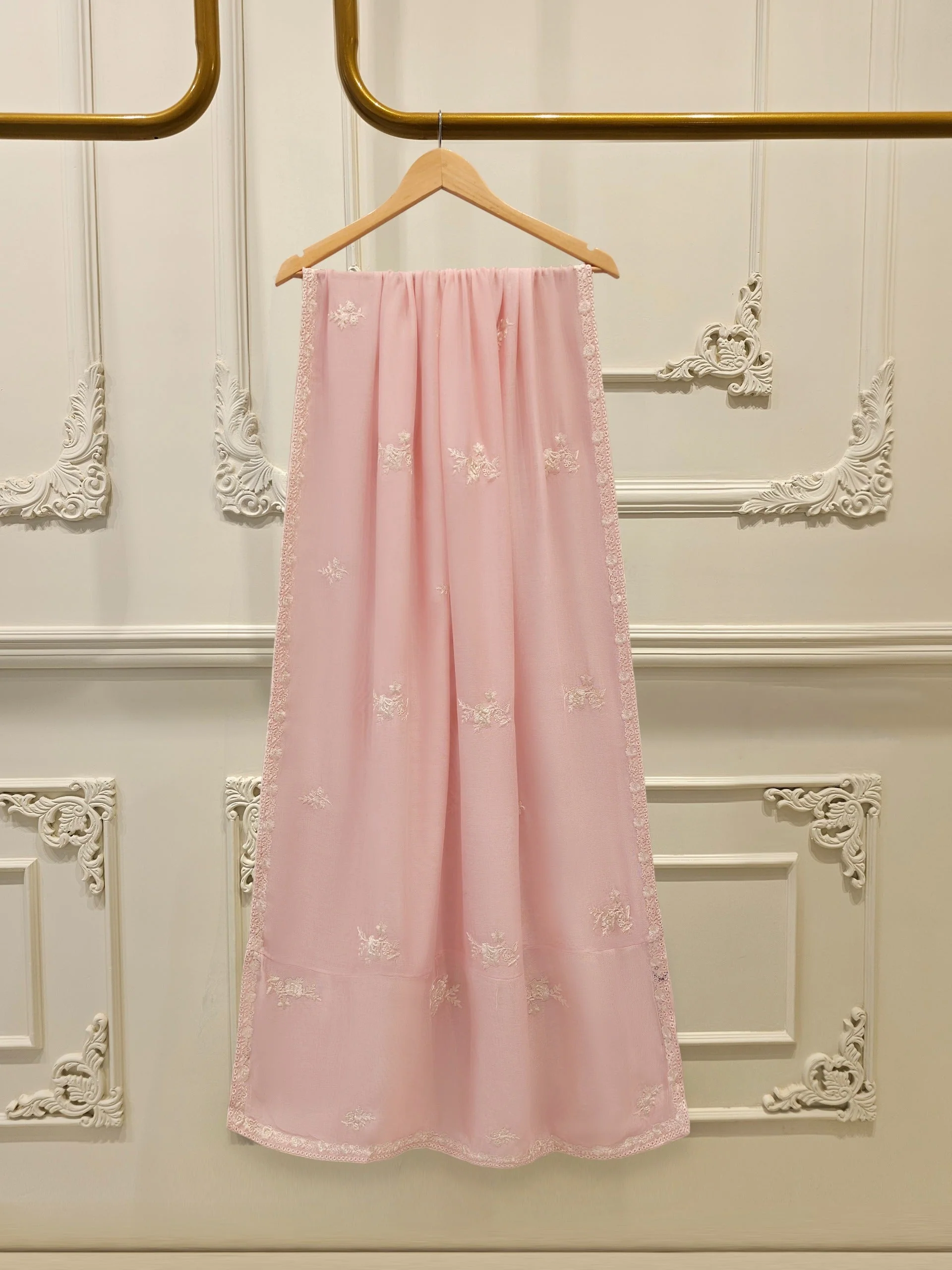 3 Piece - Pure Organza Embroidered Suit - Image 4