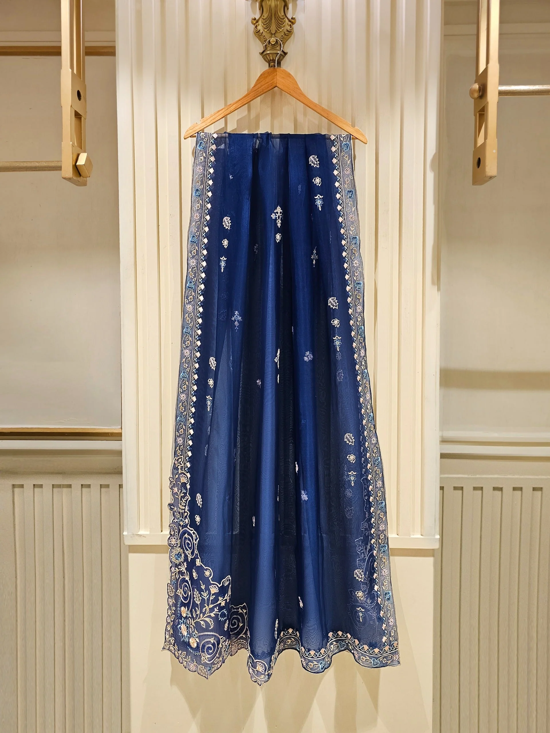 3 Piece - Pure Organza Embroidered Suit - Image 4