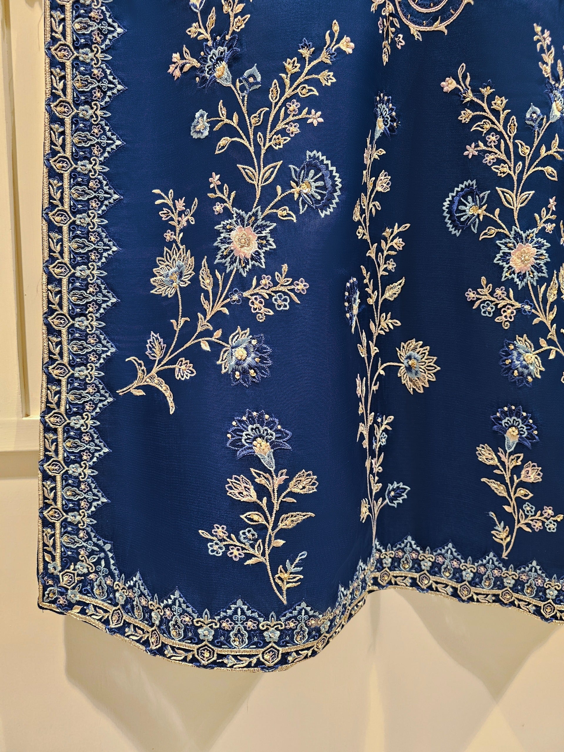3 Piece - Pure Organza Embroidered Suit - Image 8