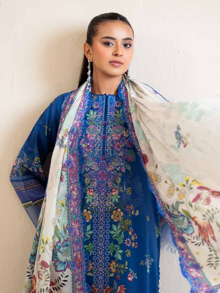 3-Piece Unstitched Embroidered Lawn Suit - Image 6