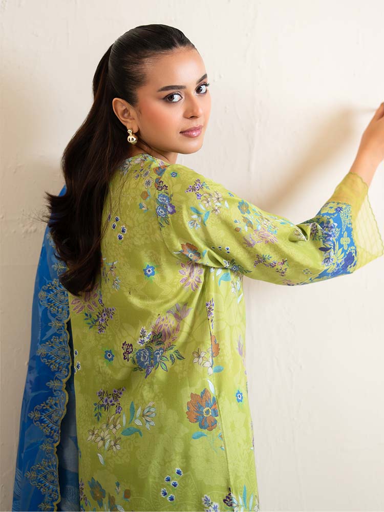 3-Piece Unstitched Embroidered Lawn Suit - Image 6