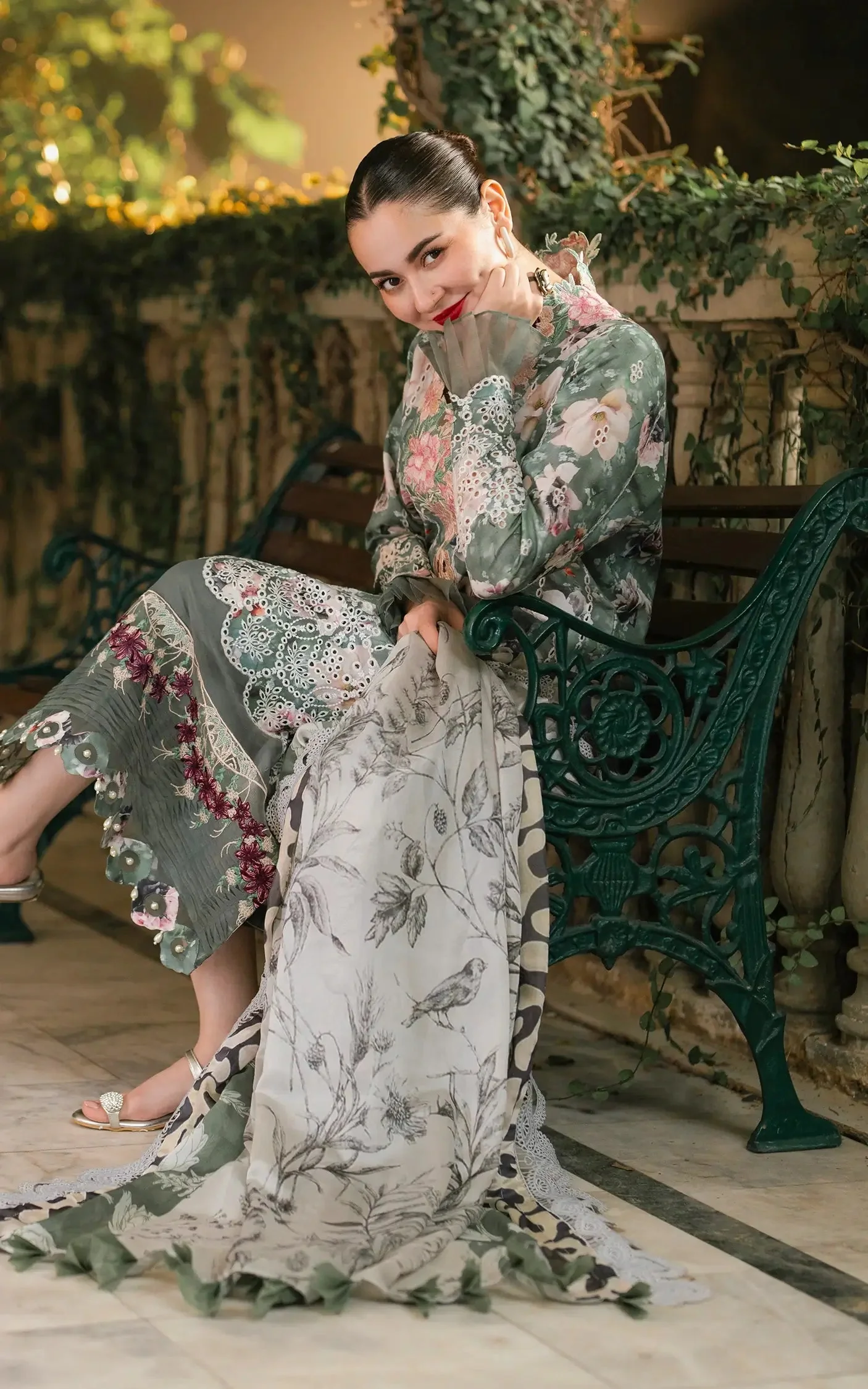 Chikankari digital printed lawn - Image 7