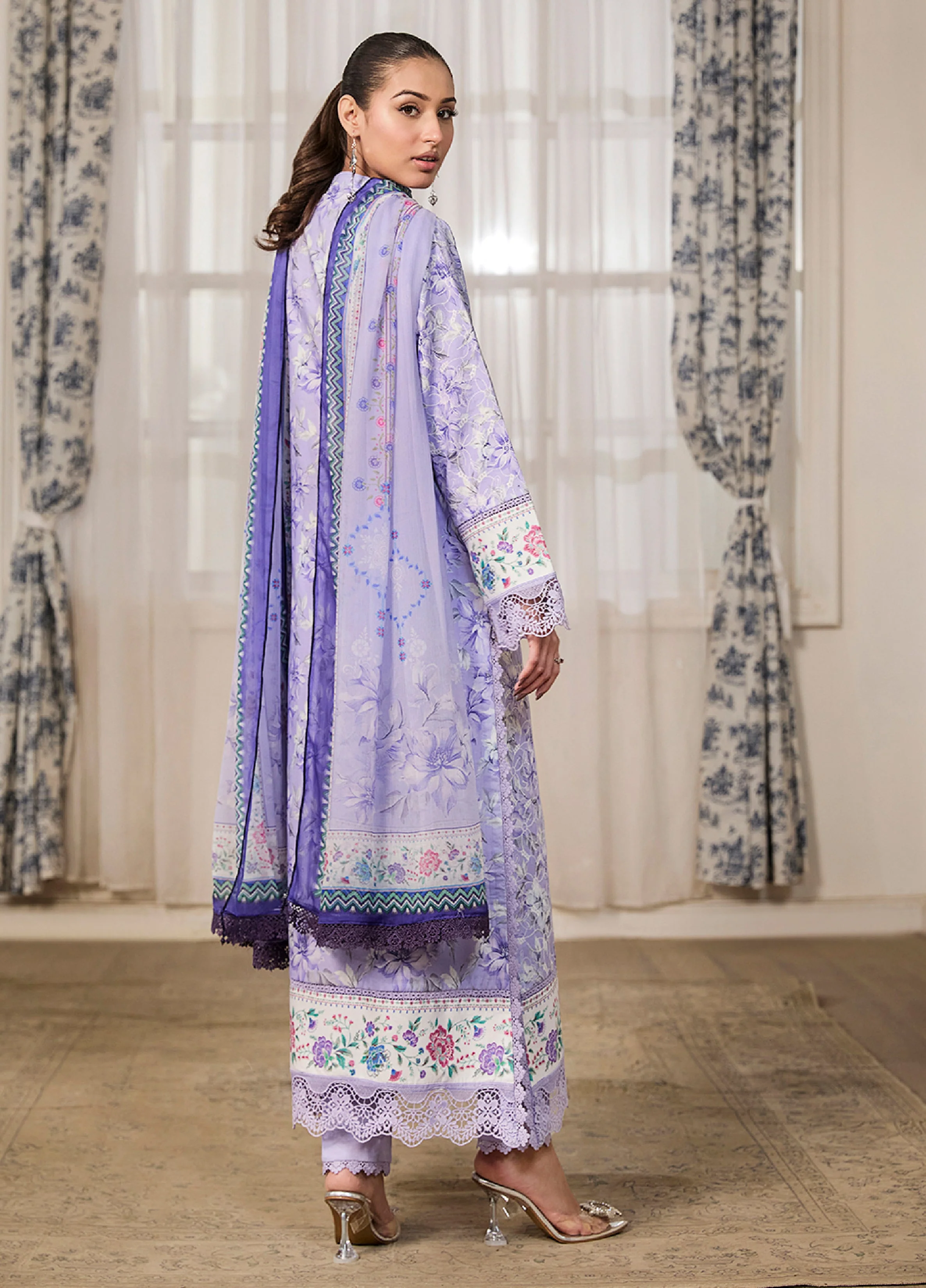 Chikenkari Print Lawn 3 Piece - Image 2