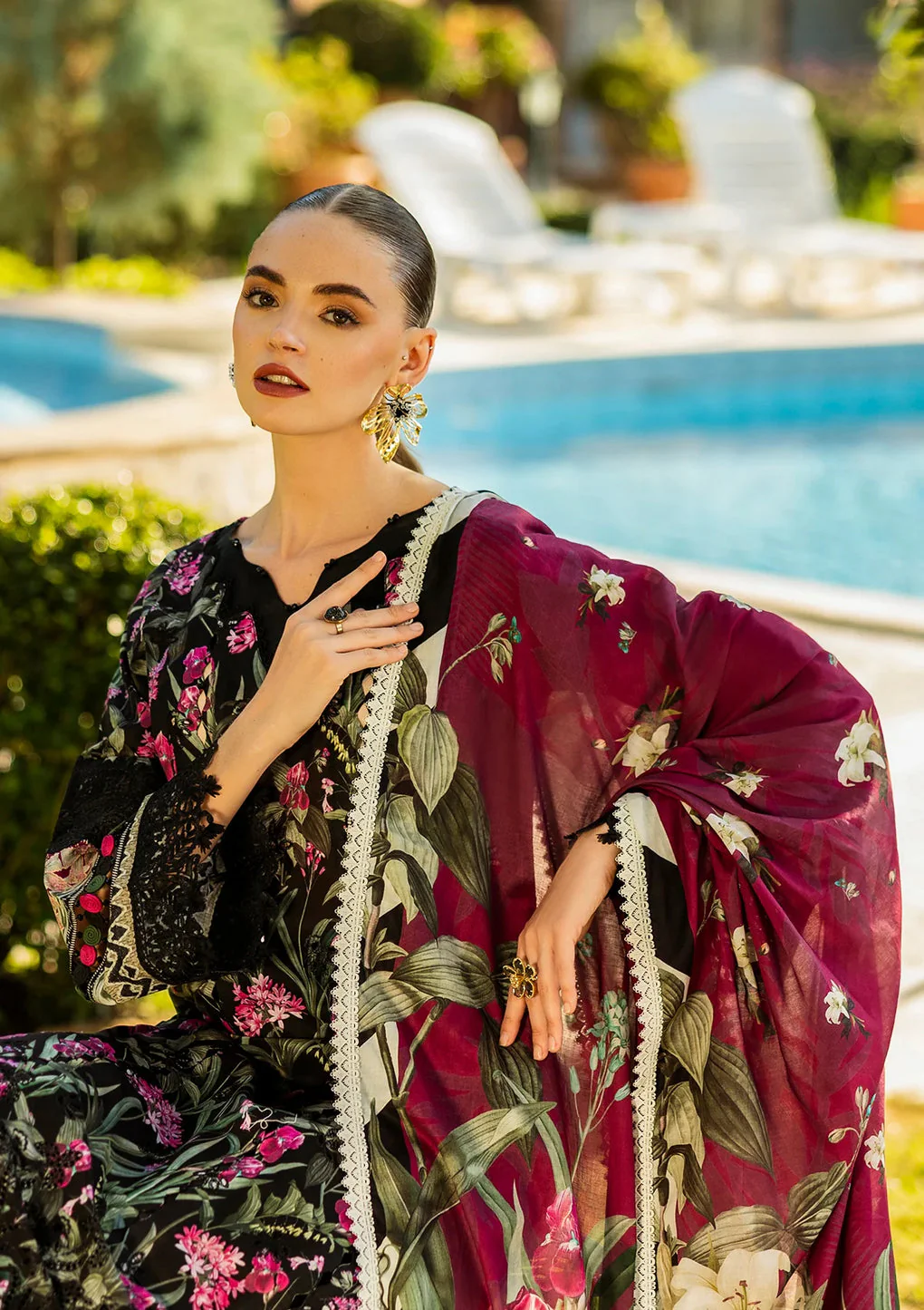 Digital Printed Chikankari Lawn - Image 3
