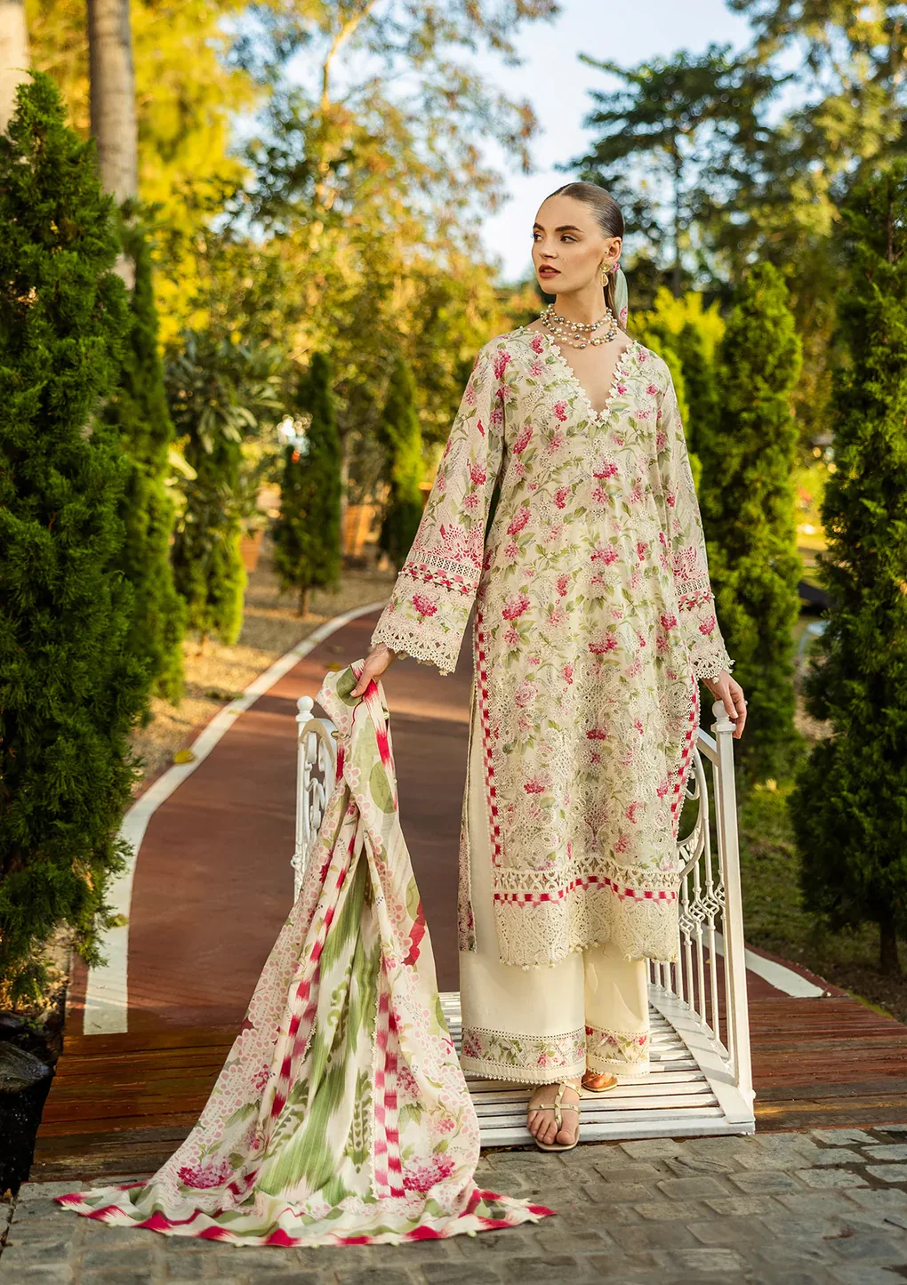Digital Printed Chikankari Lawn - Image 4