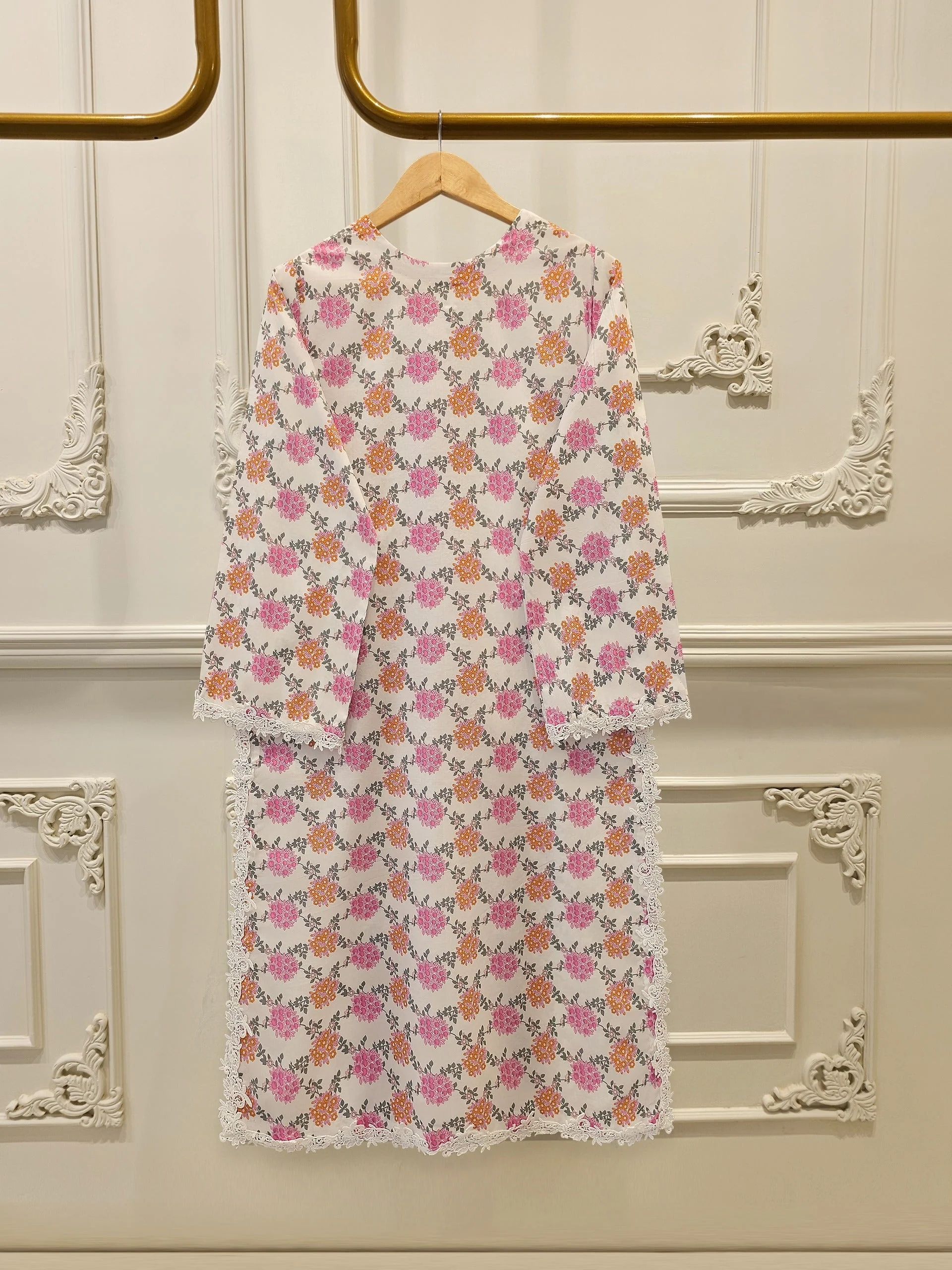 Digital Printed Embroidered Cambric Shirt - Image 2