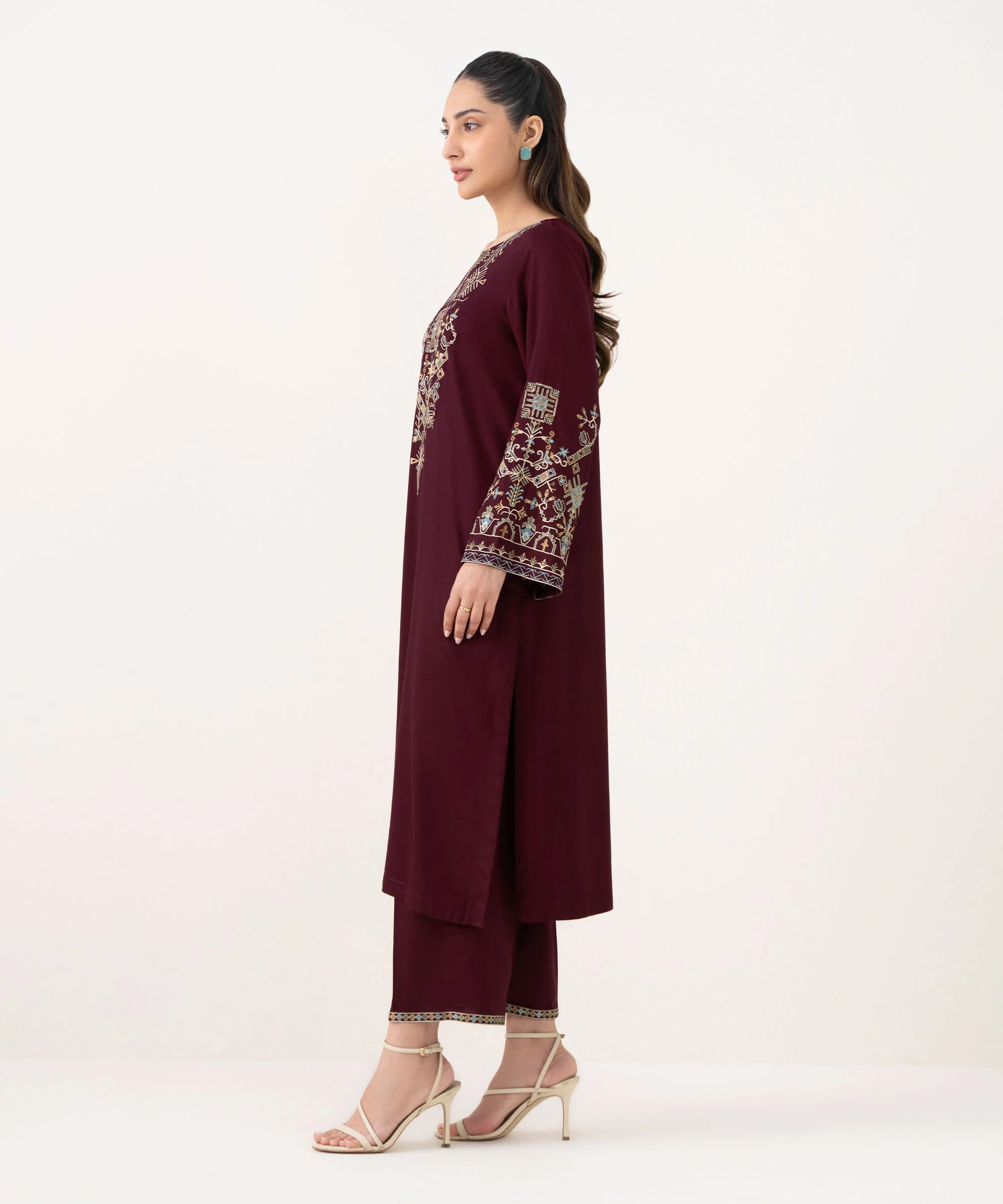 Embroidered Bedford Shirt With Pant - Image 7