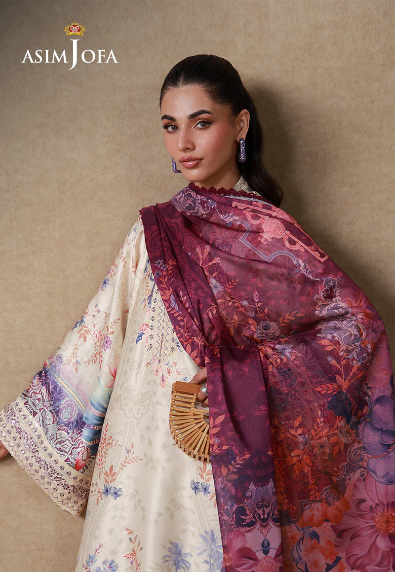Embroidered Charmeuse Silk Unstitched 3 Pcs - Image 4