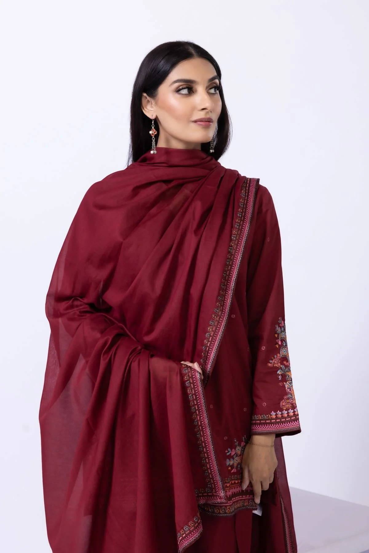 Embroidered | Lawn Dupatta - Image 3