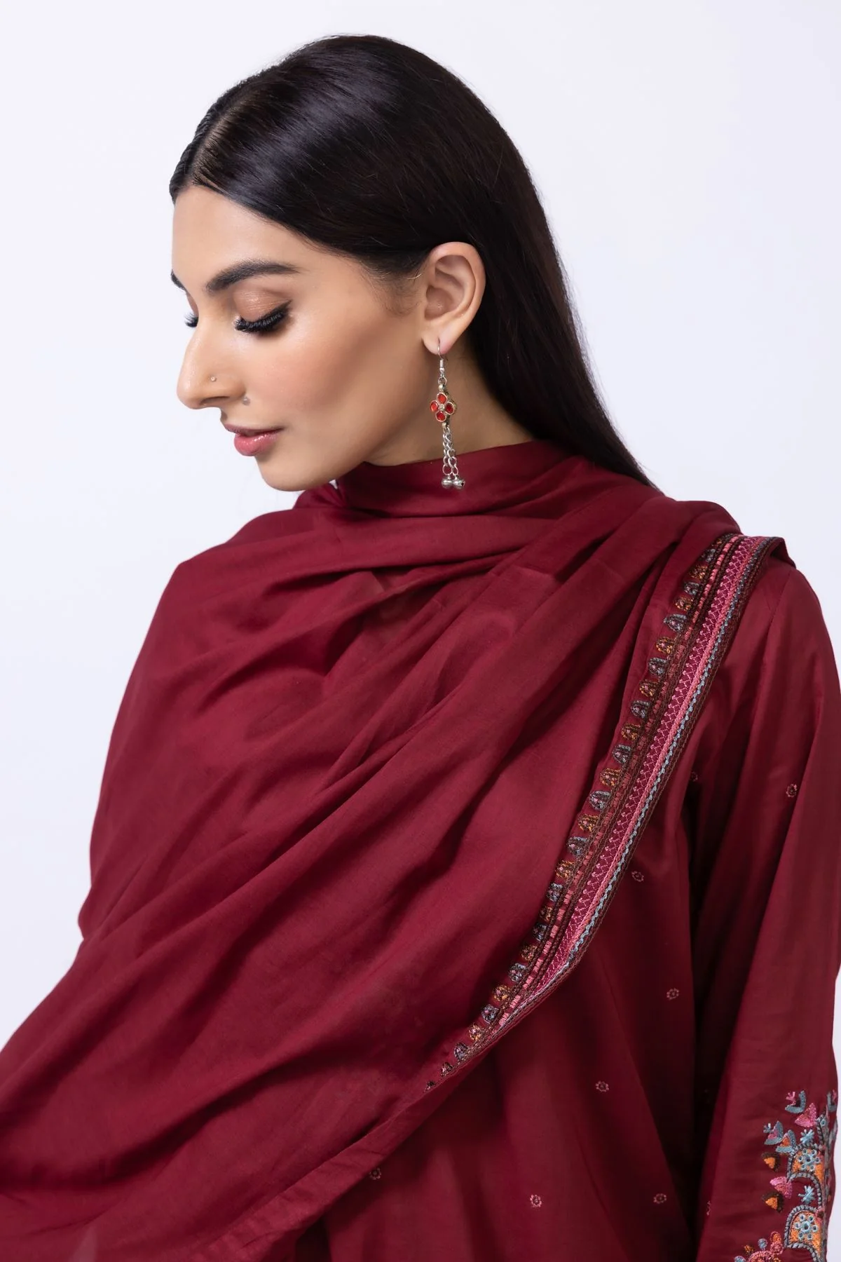 Embroidered | Lawn Dupatta - Image 7