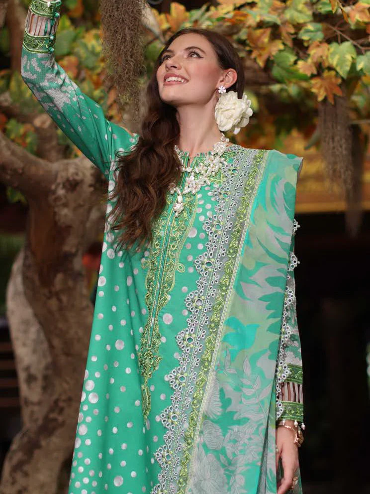 Embroidered Lawn Unstitched 3Pc Suit - Image 5