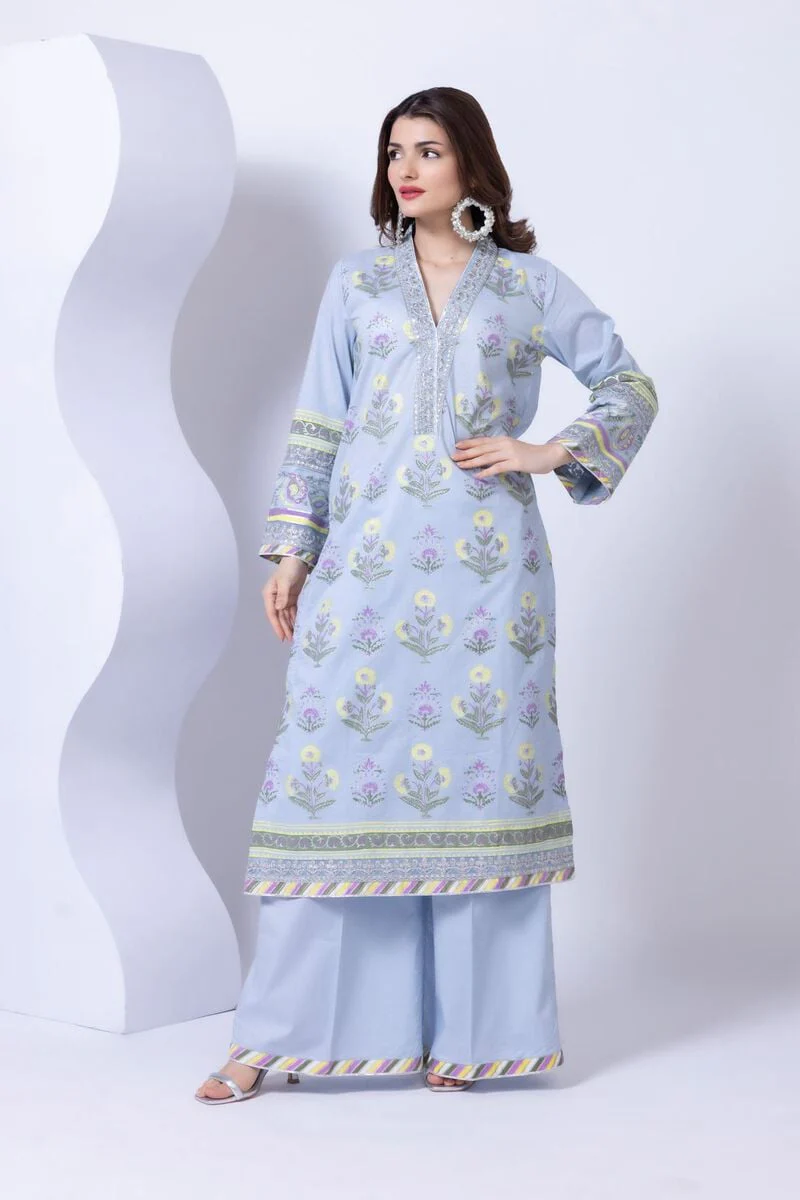 Embroidered Elevated Cambric With Cotton Dupatta - Image 8