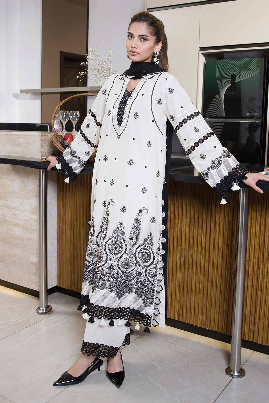 Embroidered Shirt Shalwar Dupatta - Image 5