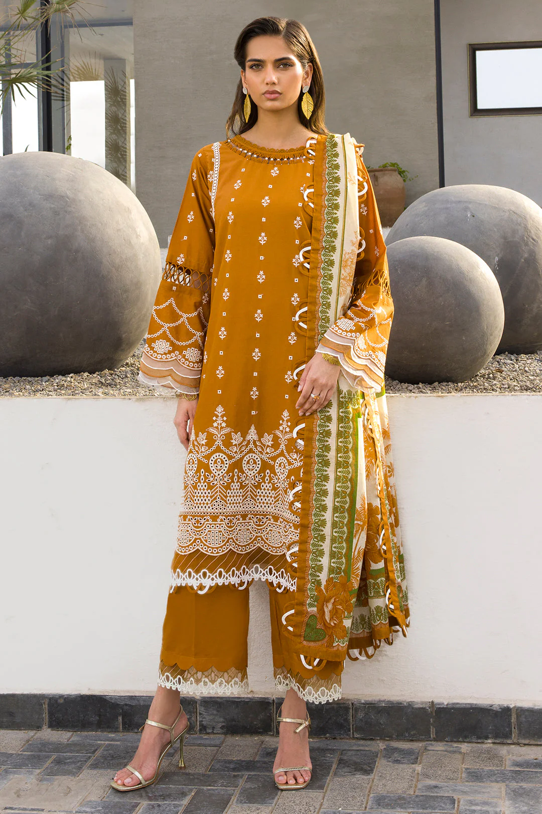 Embroidered Shirt Shalwar Dupatta - Image 3