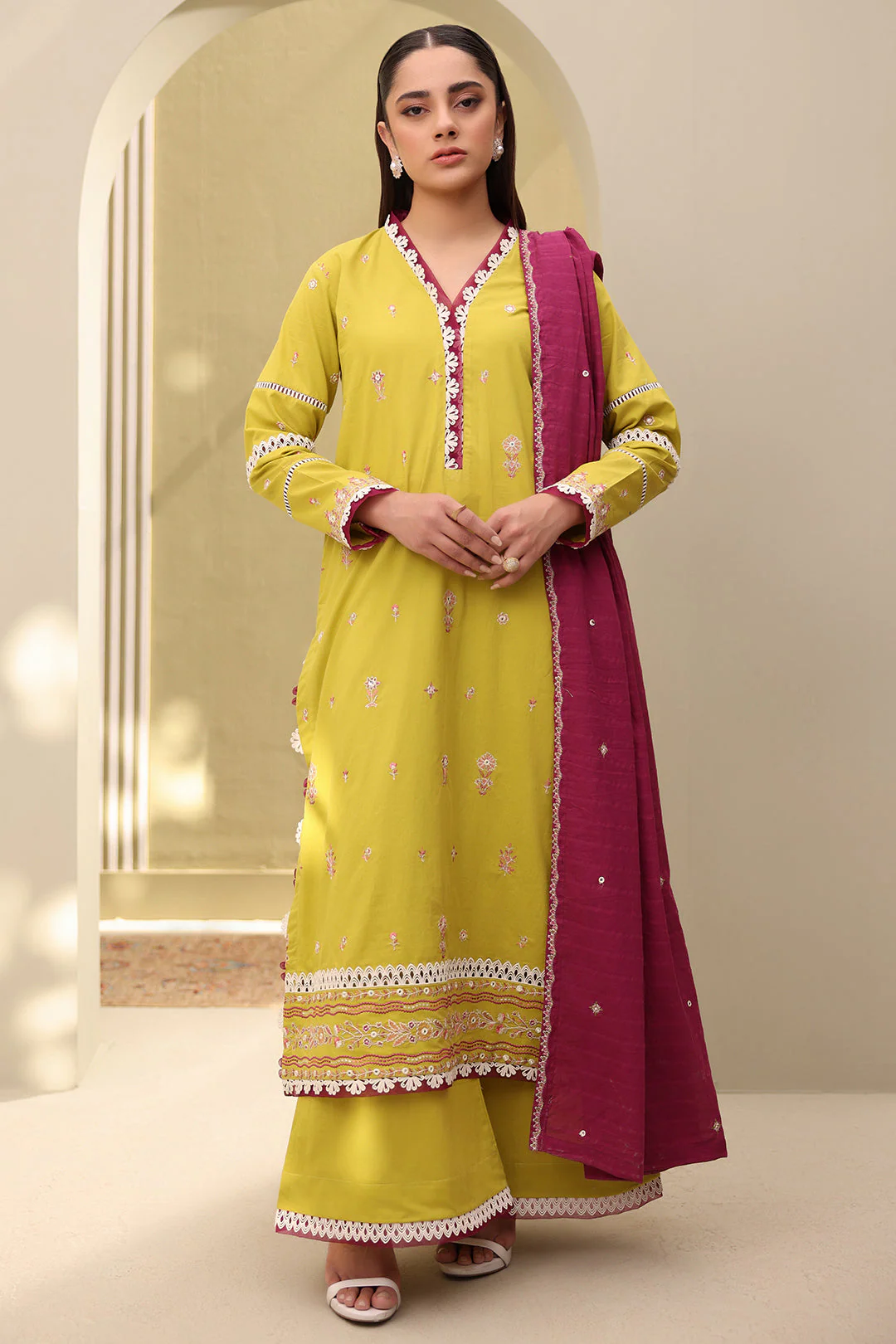 Embroidered Shirt Shalwar Dupatta - Image 5
