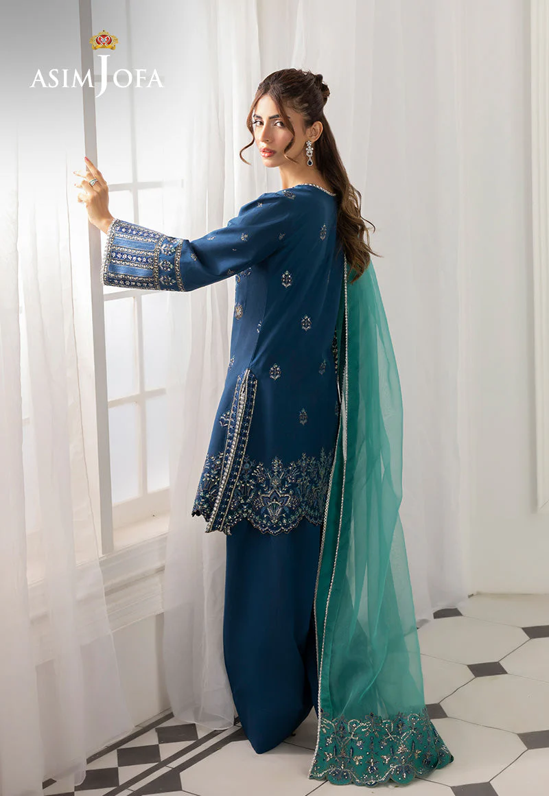 EMBROIDERED SILK UNSTITCHED 3 PCS - Image 2