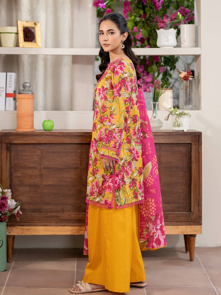 FEROZAN 3-Piece Unstitched Digital Printed Lawn Suit - Image 4