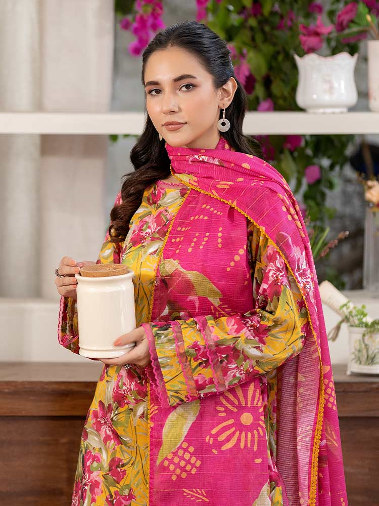FEROZAN 3-Piece Unstitched Digital Printed Lawn Suit - Image 6
