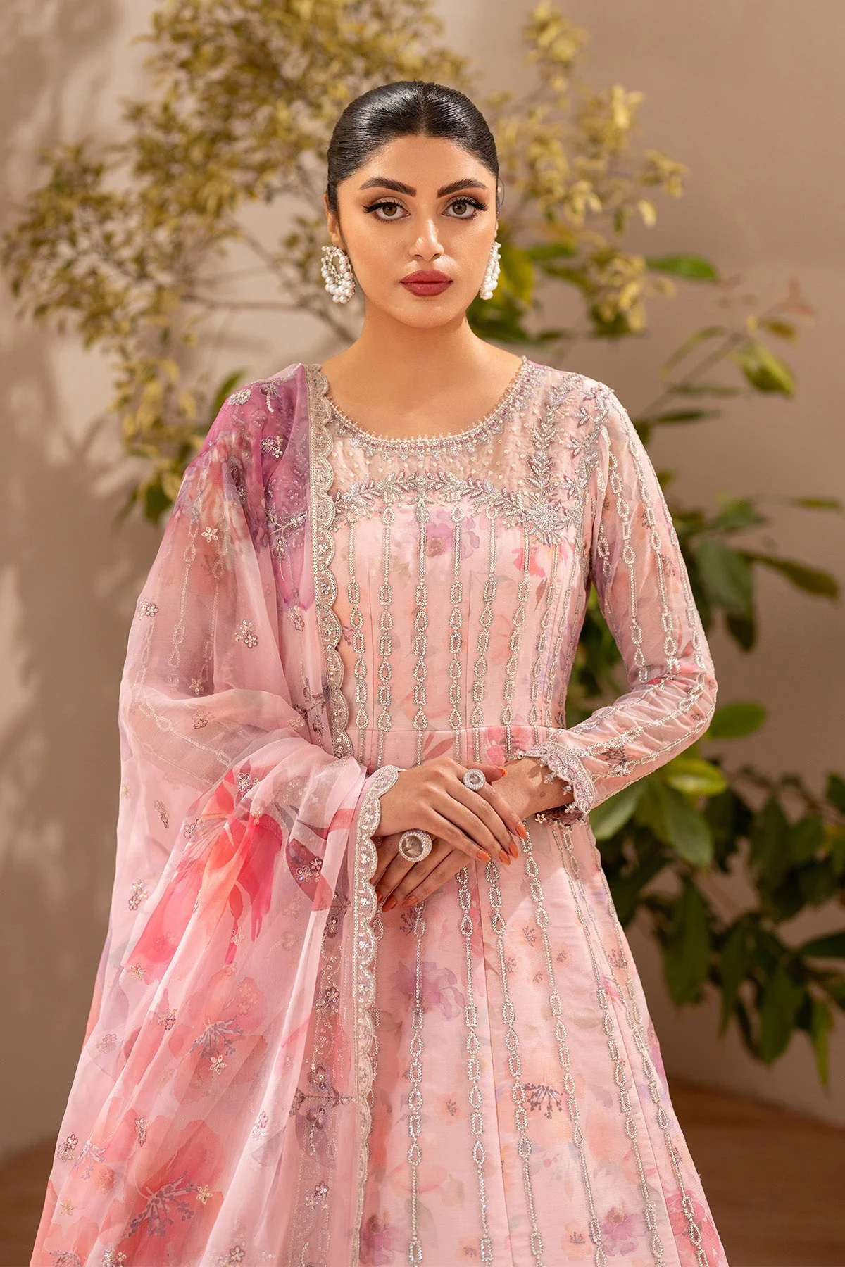 Fleur - Embroidered Printed Chiffon - Image 3