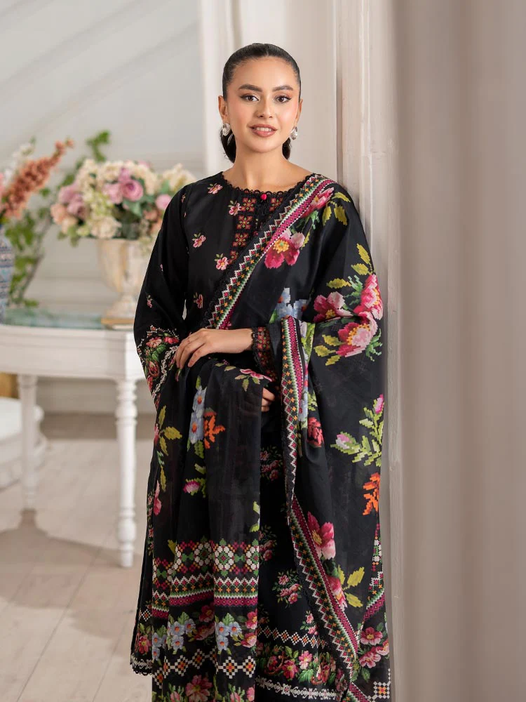 GULL BAHAR 3-Piece Unstitched Digital Printed Lawn Suit - Image 4