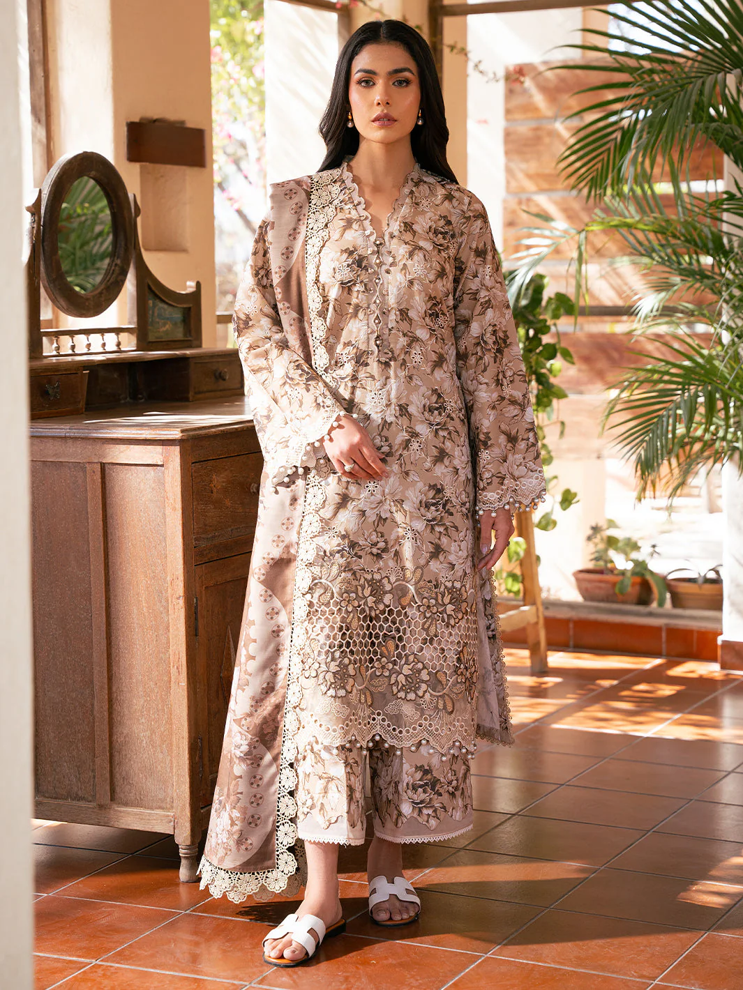 Hazel Printed Embroidered Lawn