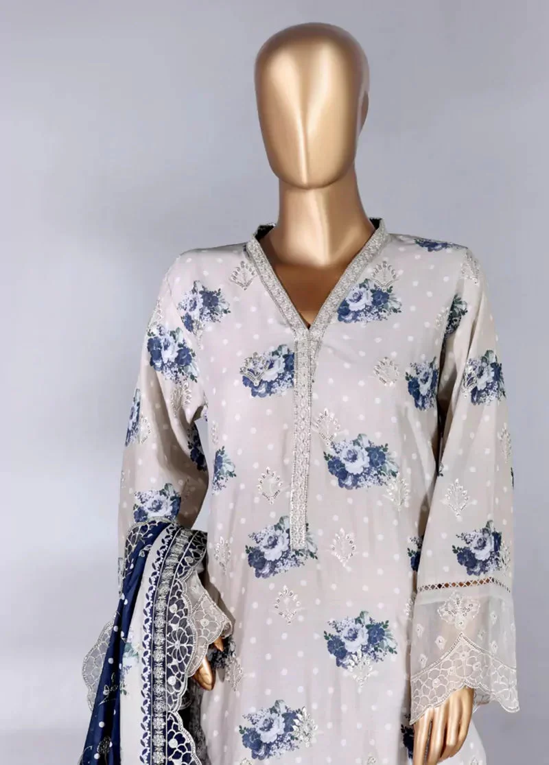 Luxury Embroidered Lawn 3 Piece - Image 3