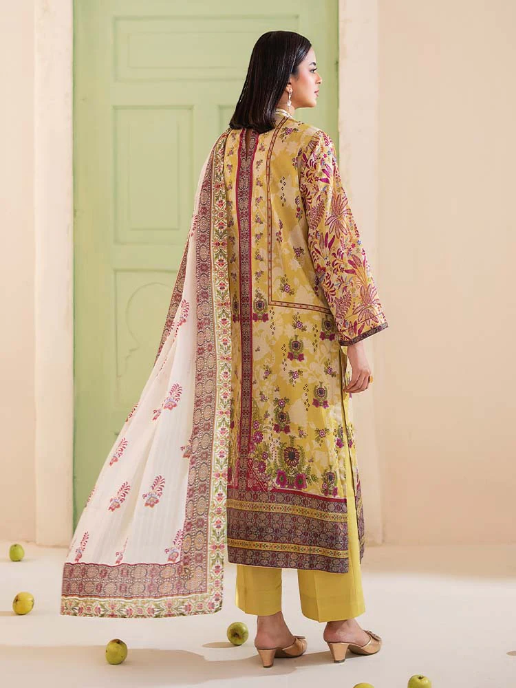 POPLIN 3-Piece Unstitched Digital Printed Lawn Suit - Image 2