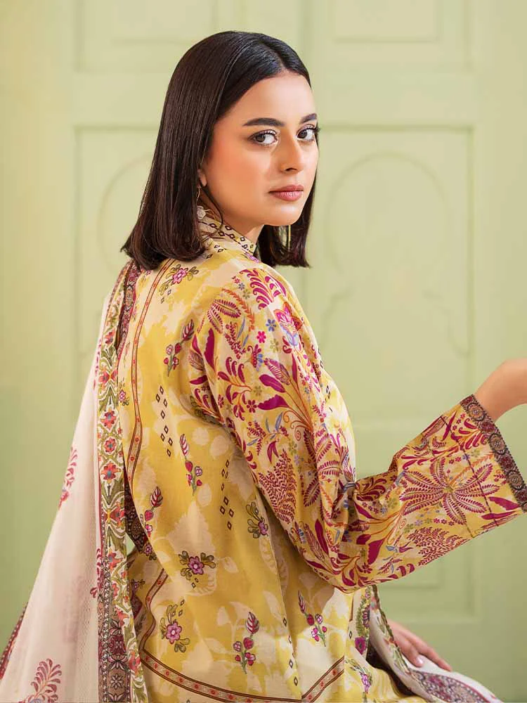 POPLIN 3-Piece Unstitched Digital Printed Lawn Suit - Image 4