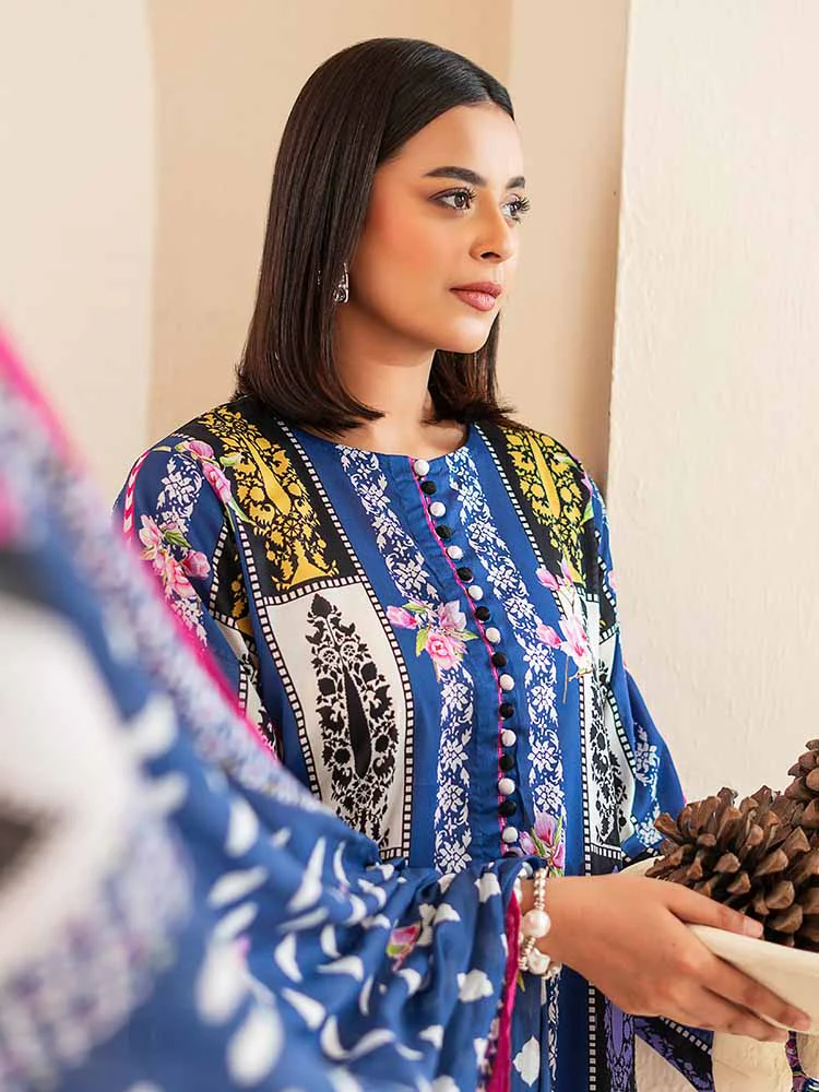 POPLIN 3-Piece Unstitched Digital Printed Lawn Suit - Image 5