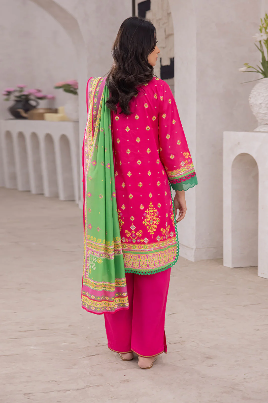 Printed Cambric 3 Piece stitched Suit - Image 2