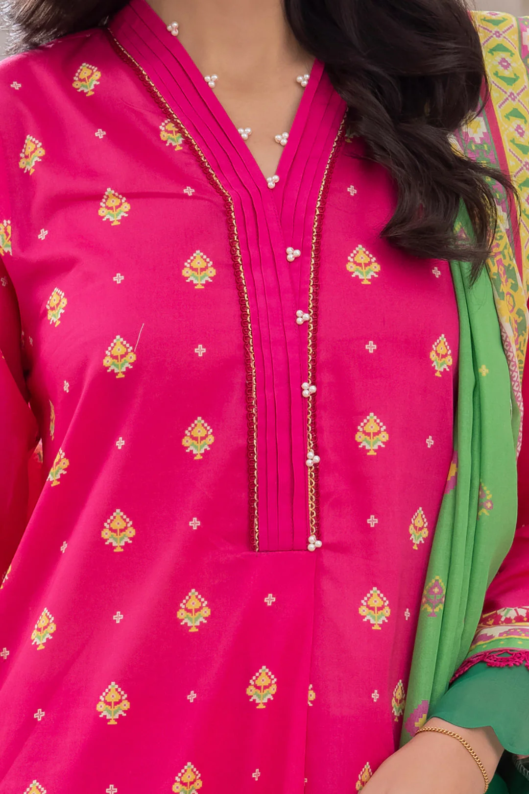Printed Cambric 3 Piece stitched Suit - Image 3