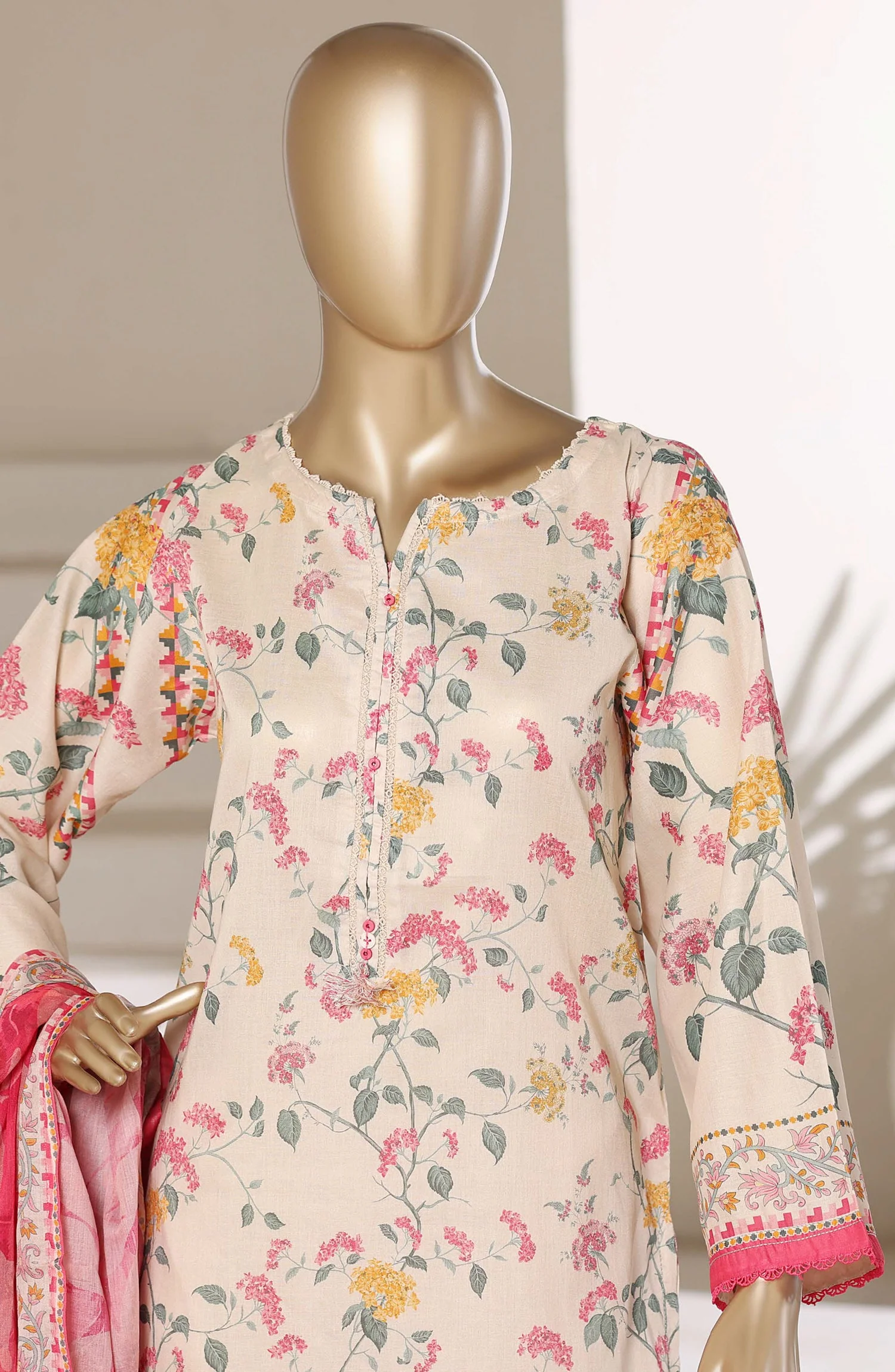 Printed Lawn Stitched 3 Piece Suit - Image 3