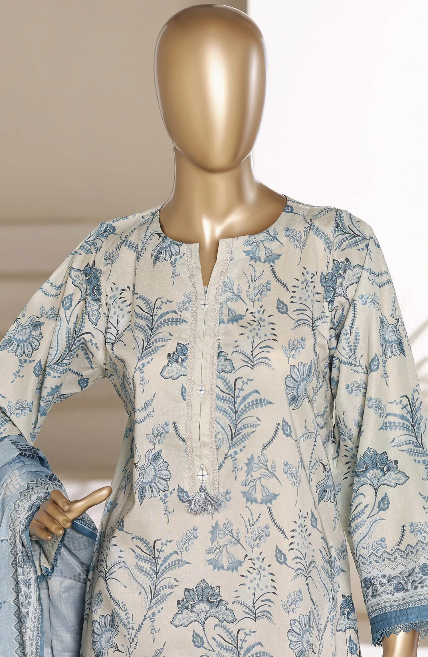 Printed Lawn Stitched 3 Piece Suit - Image 3
