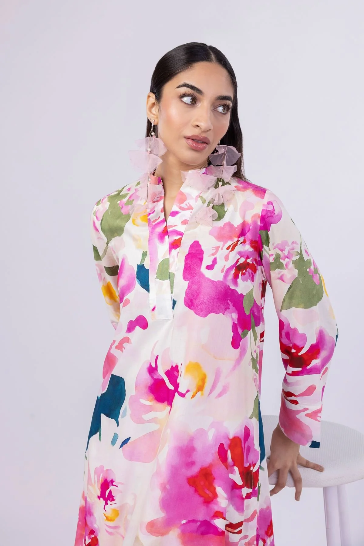 Printed | Viscose Plain Weave Kurta with Dupatta - Image 6