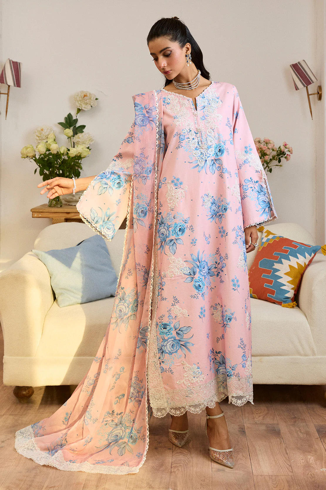 SAHAR GUL– 3PC LAWN & CHIFFON LUXURY PRET - Image 3